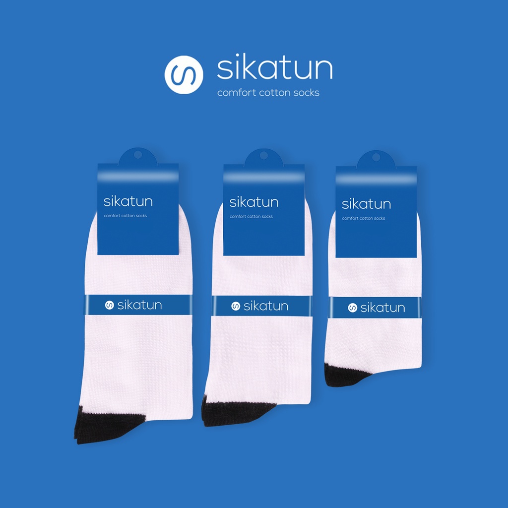 Kaos Kaki Sekolah Hitam Putih SD SMP SMA Sikatun - Sikatin School Socks