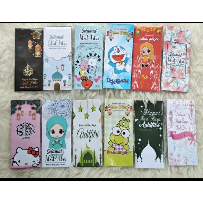 

PROMO Amplop Idul Fitri Panjang isi 10 Glossy uang tanpa lipat / Lembaran FREE plastik