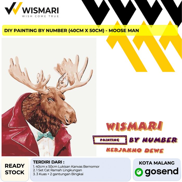 

PAINTING BY NUMBER DIY (40CM X 50CM) - MOOSE MAN Murah