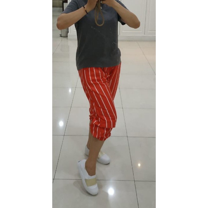 CHERYLPICK Celana jogger bahan 7/8 - STRIPS