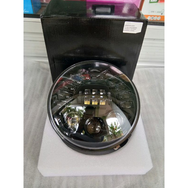 lampu daymaker 7 inch dus hitam polos import