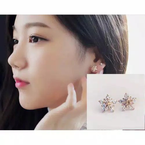 Anting Tusuk Kristal Motif Slowflake Terlariss !!!