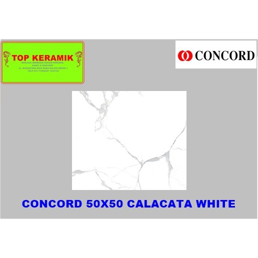 Keramik Lantai Concord 50x50 Calacata White