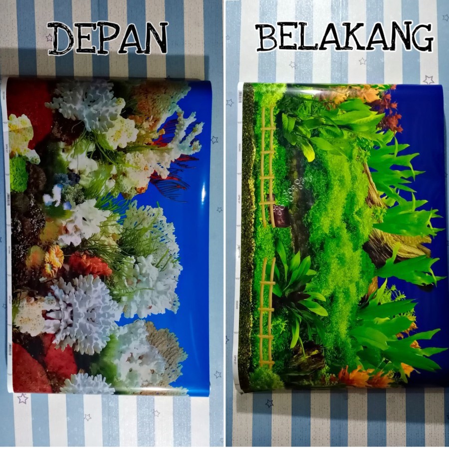 1 ROLL BACKGROUND GAMBAR AQUARIUM 50 CM / WALLPAPER AQUARIUM 15 METER