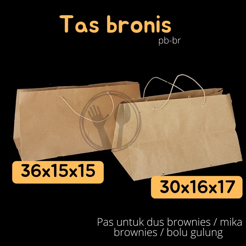 PAPER BAG BROWNIES BRONIS BROWNIS TAS ROLL CAKE TAS BOLU GULUNG TAS BOLEN PAPER BAG LANDSCAPE COKLAT