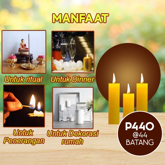 Lilin Batang Sembahyang Sukhavati P440 Kuning