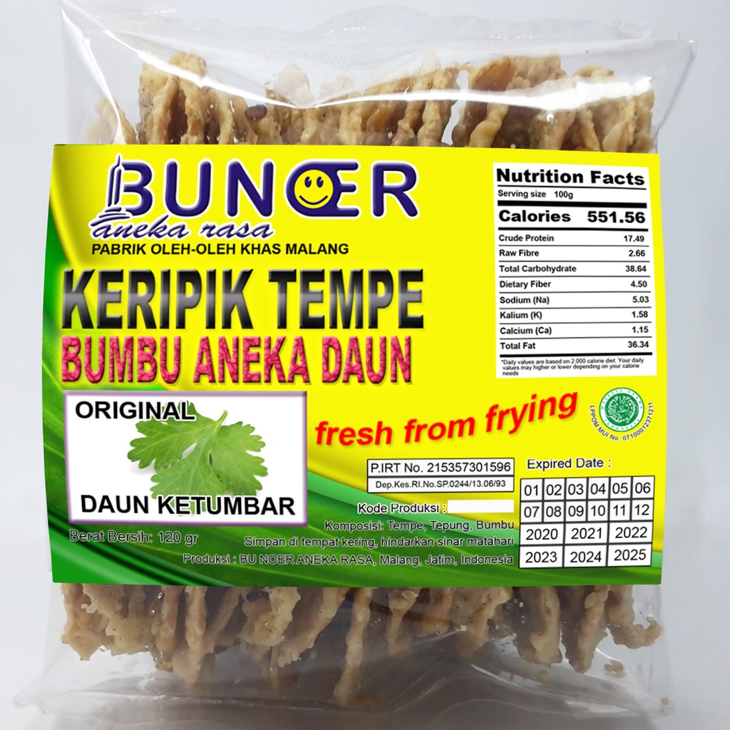 

FAVORIT! Keripik Tempe Daun Ketumbar Bu Noer Aneka Rasa Malang