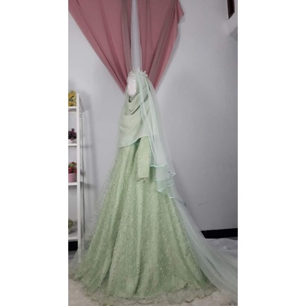 gaun walimah syari full set