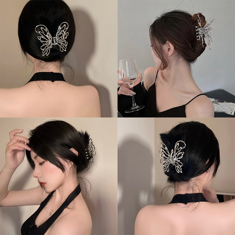 2022 Jepit Rambut Model Butterfly Bahan Metal Gaya Korea Untuk Wanita