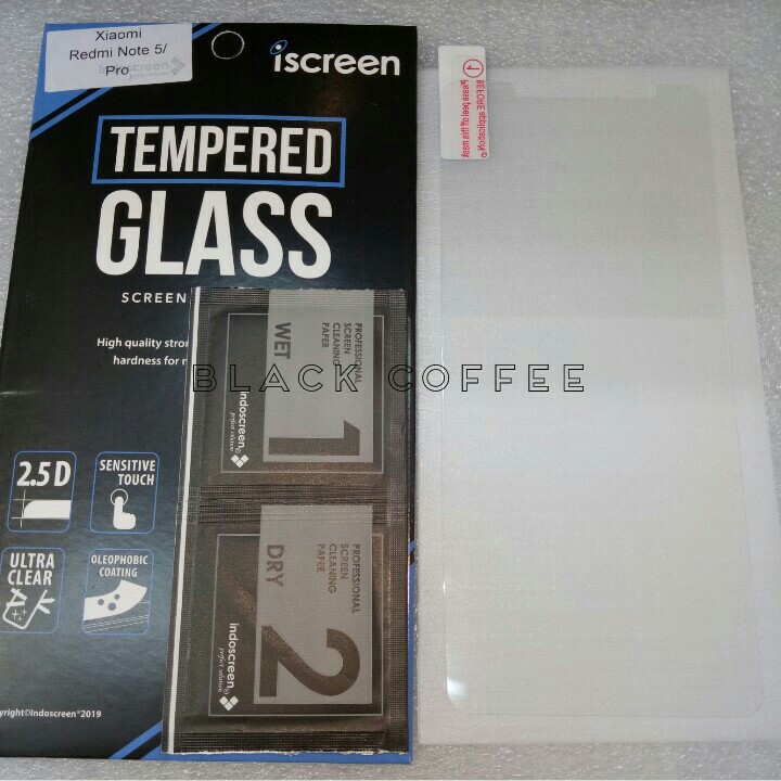 Tempered glass xiaomi redmi note 5 /pro tempered glass iScreen bening