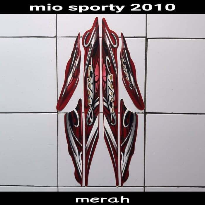 striping motor mio sporty 2010 merah