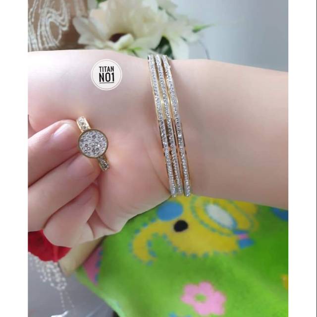 SET GELANG DAN CINCIN TITANIUM
