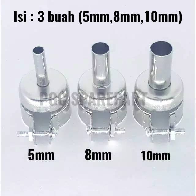 Kepala Corong Mata Gagang Blower Uap 3 in 1- 5mm - 8mm - 10mm