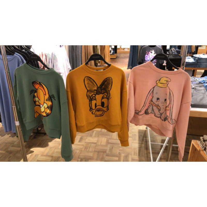 Sweatshirt Crop Pull and Bear Dumbo Garfield Daisy Original Sweater Jastip