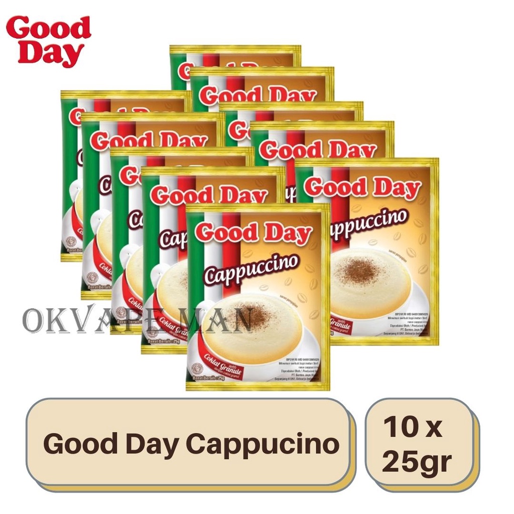 

GOOD DAY Cappuccino 1 Renteng (10 x 25 gr) Kopi Instant Coffee