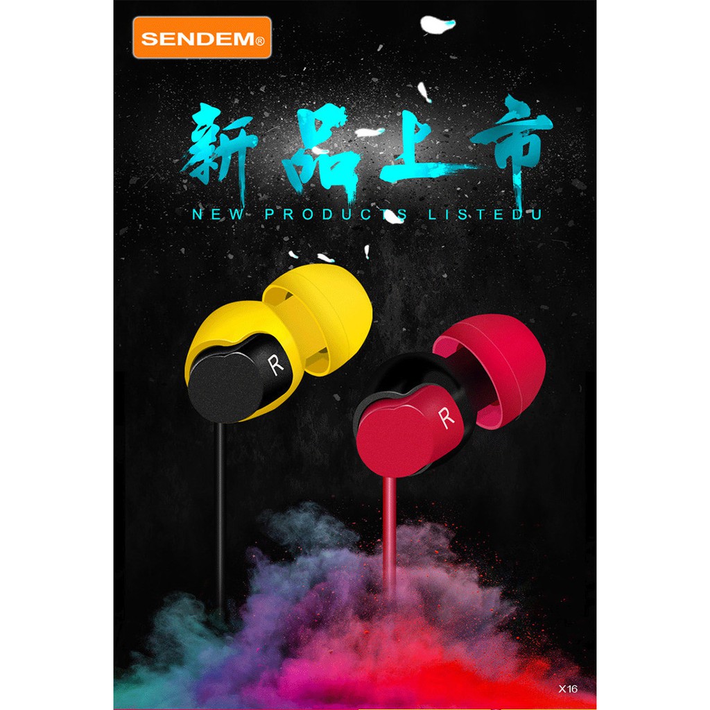 Earphone SENDEM X16 Headphones With Microphone 3.5mm StereoBass Sporty