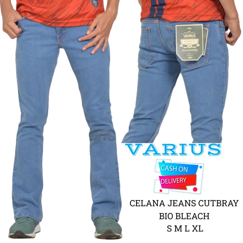 Celana Jeans Cutbray Pria Original Bio Blitz Denim Bahan Stretch/Melar Size S M L XL