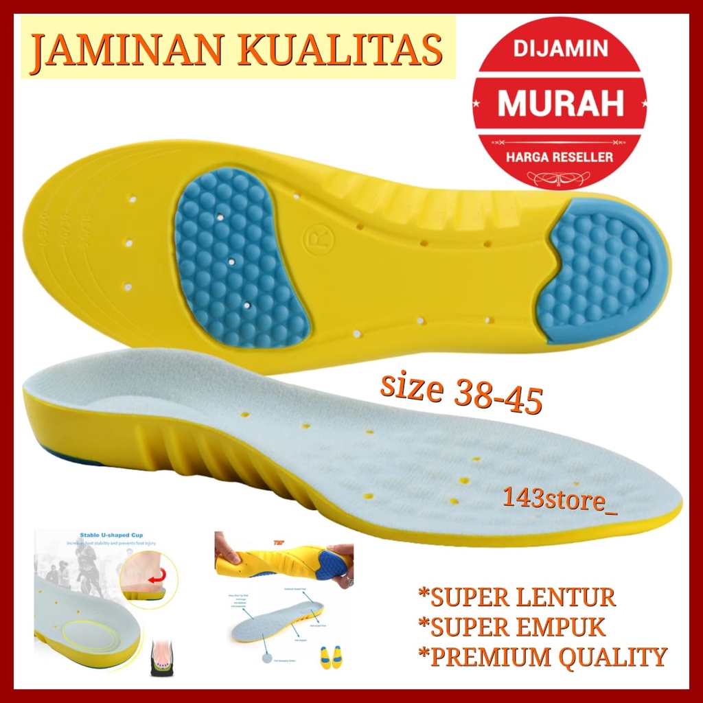 SUPER EMPUK!!! INSOLE SEPATU PRIA DAN WANITA SOL SEPATU ALAS SEPATU UNTUK OLAHRAGA DAN SEHARI HARI ANTI BAKTERIAL INSOLE MEMORI FOAM SOL SEPATU EMPUK INSOLE SEPATU PREMIUM