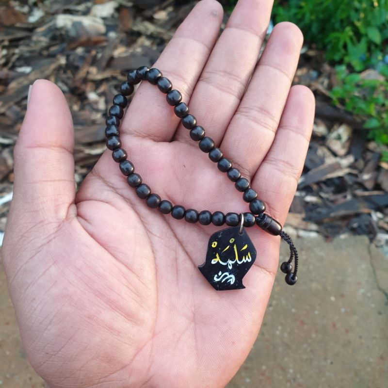 Gelang Koka Terompah Custom Nama Motif Bulat isi 33 Kaokah Kokka Kaukah Kaoka Asli