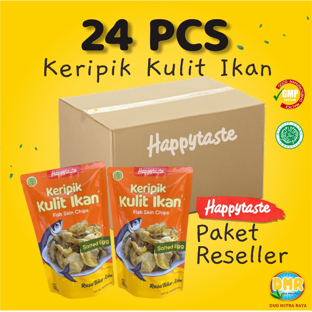 

Happytaste PAKET RESELLER Keripik Kulit Ikan 1 Karton (24 PCS)