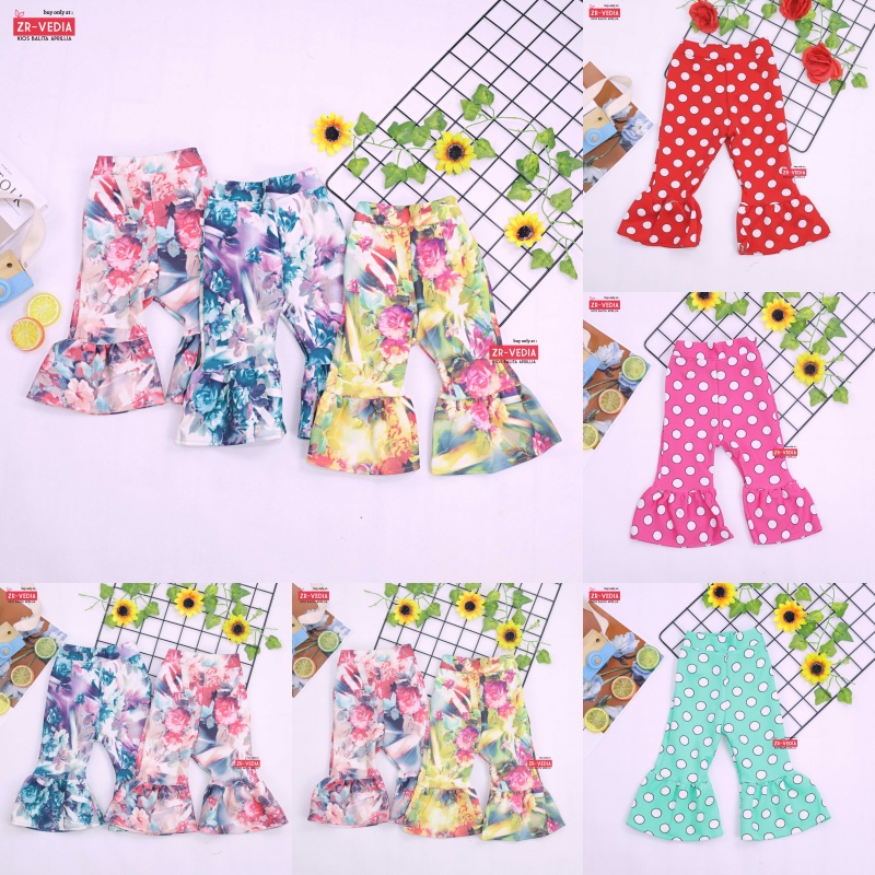 Trumpet Pants 3-5 Tahun / Celana Cutbray Adem Anak Perempuan Legging Cewek Girl Motif Lucu Panjang