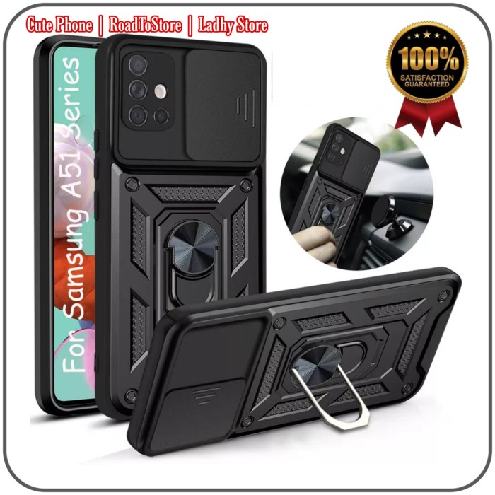 Casing Hard Soft Case Samsung A51 A71 M51 Bumper Camera Ring Armor