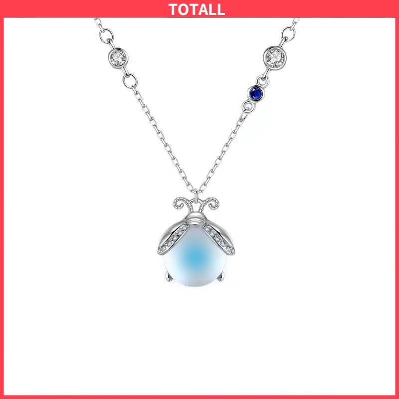 COD Moonstone Firefly Kalung Wanita Senior Rantai Klavikula Siswa Hadiah Ulang Tahun Desain Niche-Totall