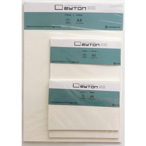 

leyton watercolor paper cellulose 300gsm 10 lembar A4/A5/A6