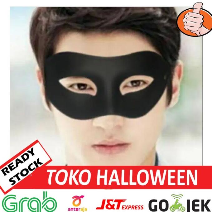 ___] TOPENG HITAM PRIA SETENGAH WAJAH MASQURADE ZORO MASK