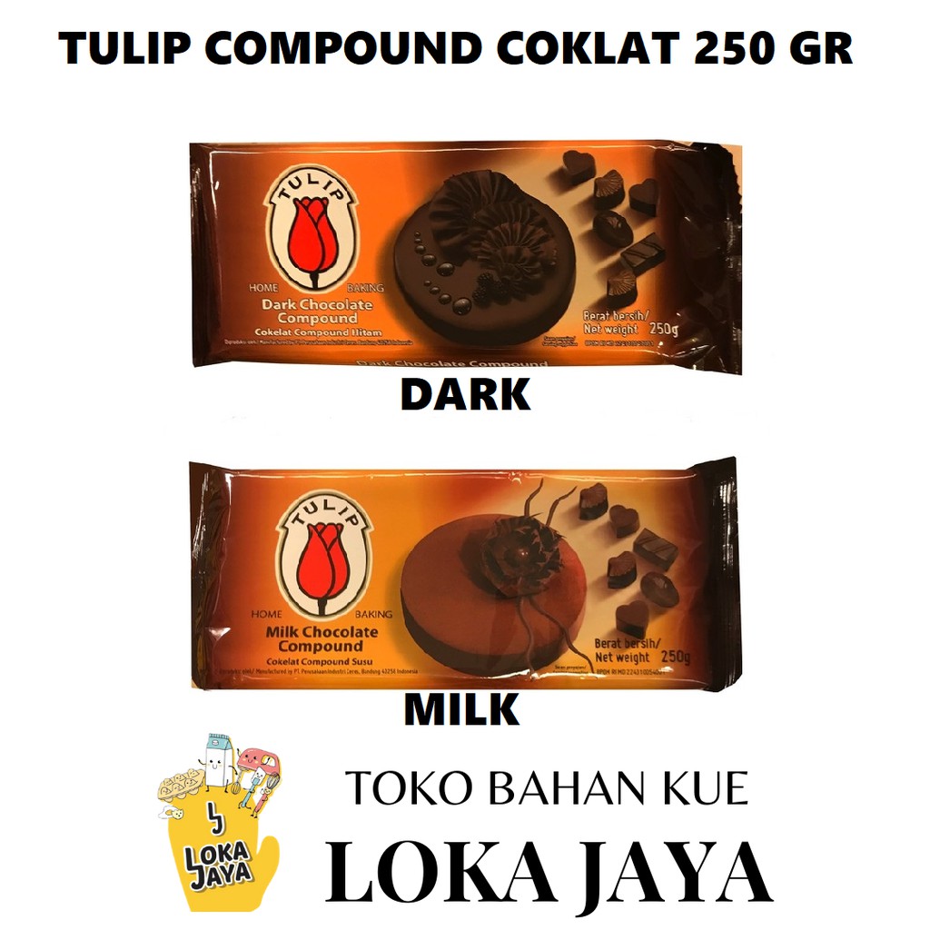 

TULIP COMPOUND COKLAT BATANG (RASA DARK & MILK & WHITE) 225 GR