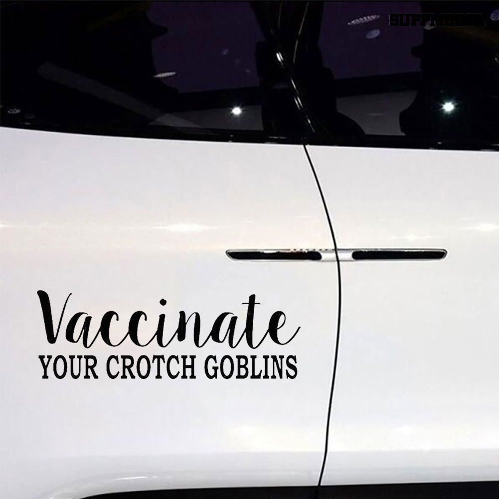 Sticker Decal Reflektor Dekorasi Mobil Gambar Lucu Tulisan Vaccinate Your Crotch