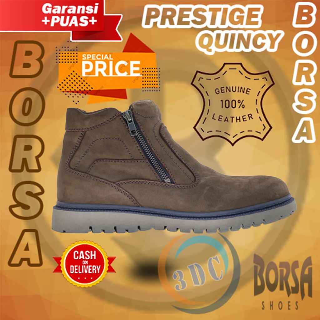 SEPATU BORSA PRESTIGE QUINCY - ORIGINAL LEATHER BOOTS