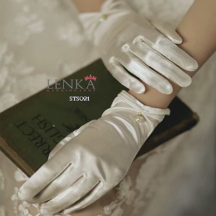 [MODEL BARU] SARUNG TANGAN PENDEK AKSESORIS WEDDING PENGANTIN GLOVE PUTIH STS021