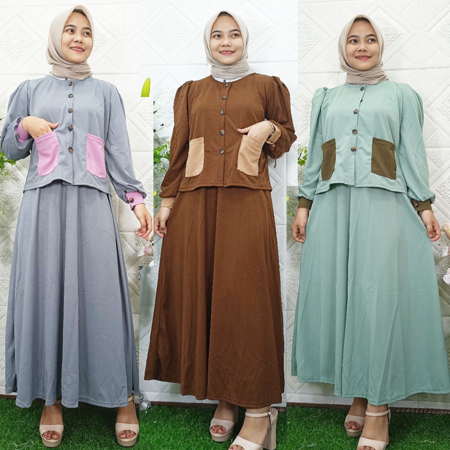 SETELAN NARRA SOFIYA BAJU JAKET DAN ROK SET CARLINA