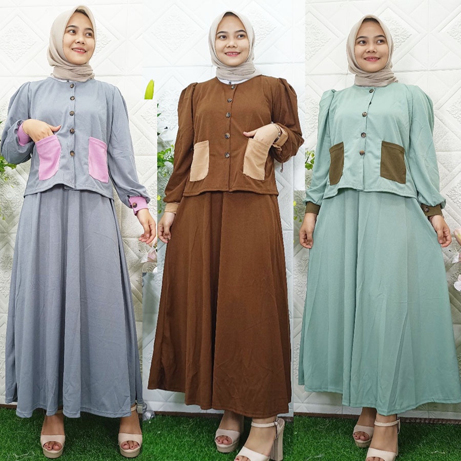 SETELAN NARRA SOFIYA BAJU JAKET DAN ROK SET GL FASHION