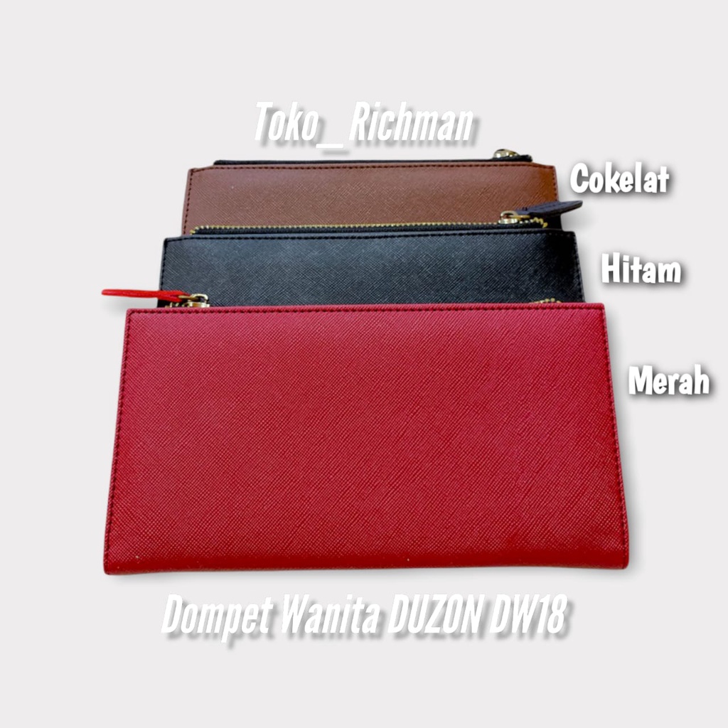 DUZON Dompet Kartu Wanita DW18 Kulit Sintetis Bahan Tebal Original DUZON