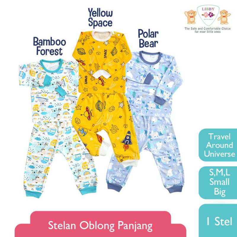 Ecer Piyama Setelan Panjang Anak Libby Size S M L XL XXL Motif Boy