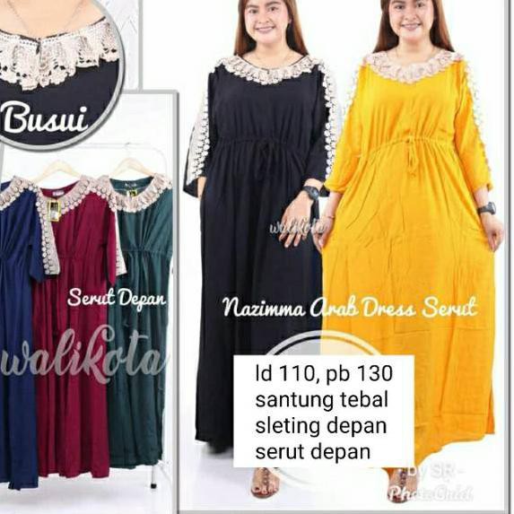 Harga Bersahabat.. Gamis Arab Serut Depan/Daster Arab langsung konveksi