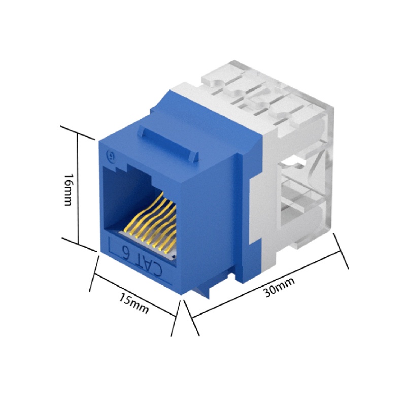 Vivi CAT6 RJ45 Keystone Jack Female Coupler Insert Snap-in Connector Socket Adapter Port Untuk Panel Stopkontak Plat Dinding - W