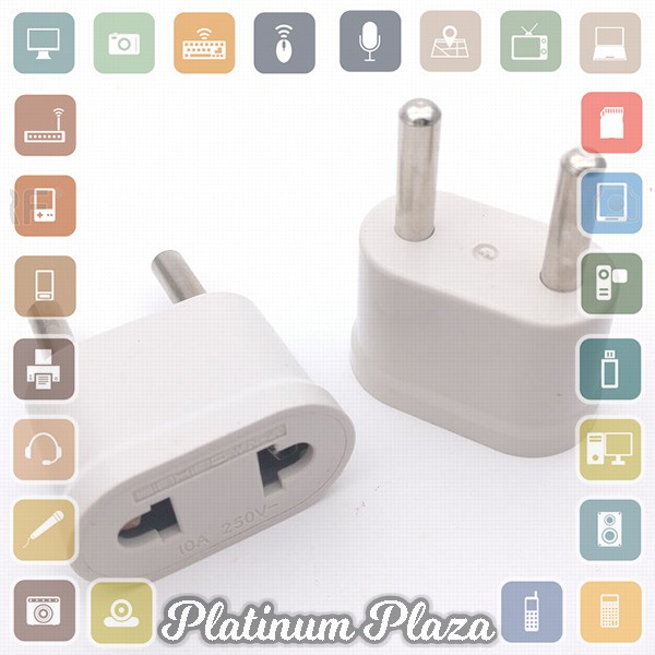 Adapter dan Konverter Travel US to EU 1 PCS - WN-20 - White`E08O44-