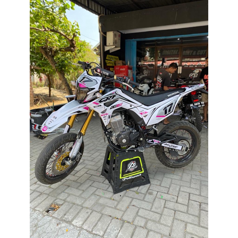 decal crf 150 L putih decal honda crf 150 putih