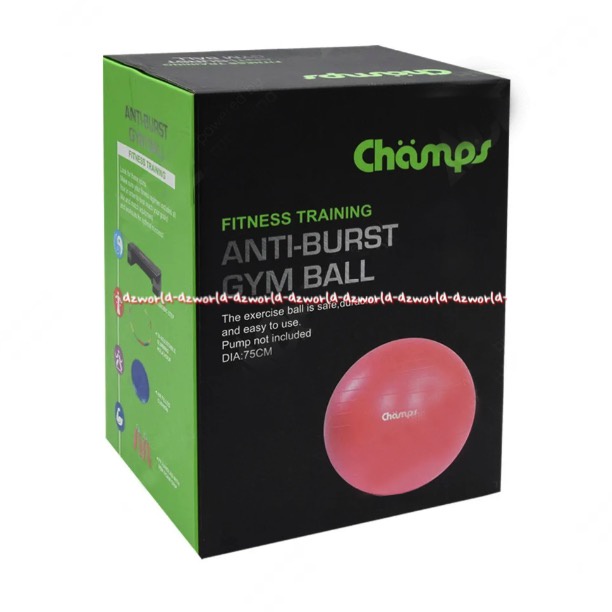 Champs Fitness Training Anti Burst Gym Ball 75cm Champ Camps Bola Untuk Yoga Gym Pink Balls Bola