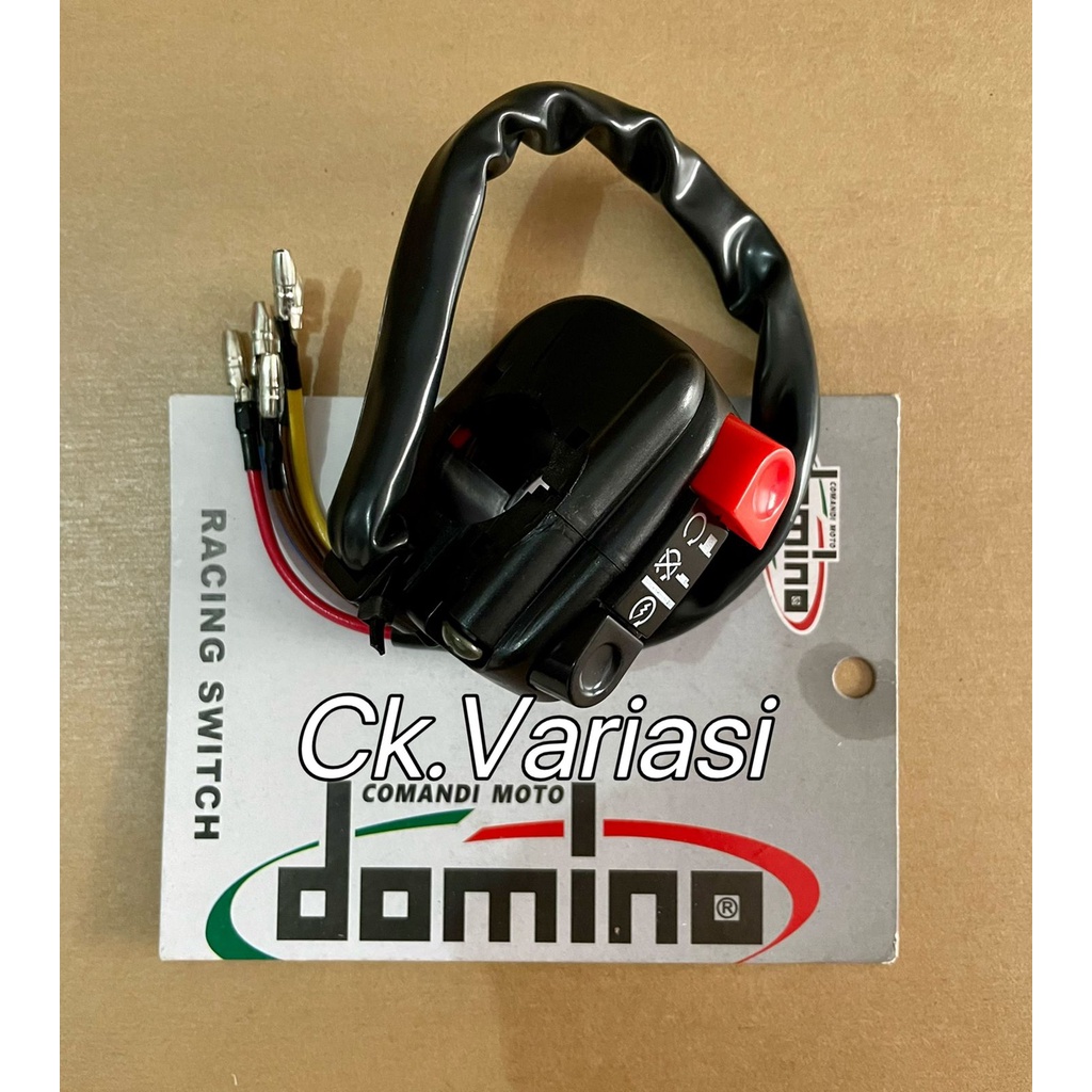 SAKLAR KANAN DOMINO SWITCH ON OF &amp; STARER UNIVERSAL / ALL MOTOR WARNA HITAM MERAH