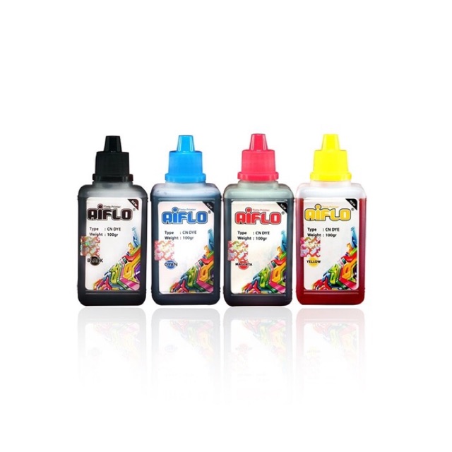 TINTA AIFLO / MIRACLE CANON / EPSON / BROTHER 100ML COLOR - WARNA MERAH KUNING BIRU