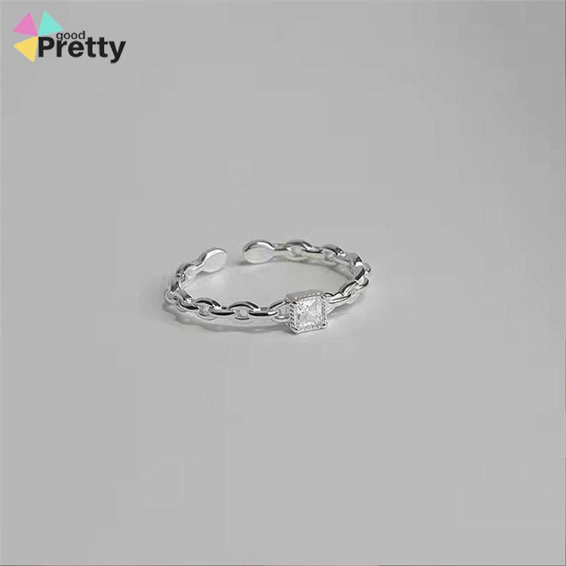 Cincin Berlian Persegi Model Terbuka Untuk Wanita - PD