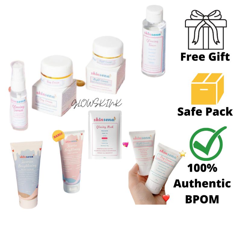 [FREE GIFT] Skinsena Glowing Facewash Toner Day Gel Cream Night Gel Cream Mask Body Lotion Body Scru