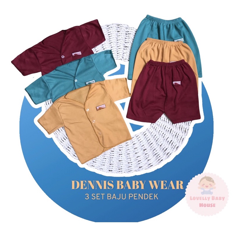 Paket Hemat baju bayi polos 18 pcs|9 Stel merk Pip Mim dan Dennis baby wear-2
