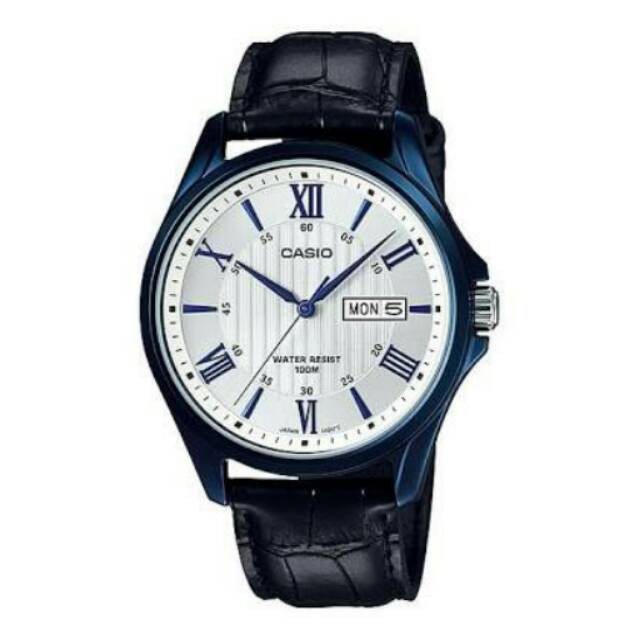 Jam Tangan Pria Casio Original Analog Tipe MTP-1384BUL-7A (New 2017)