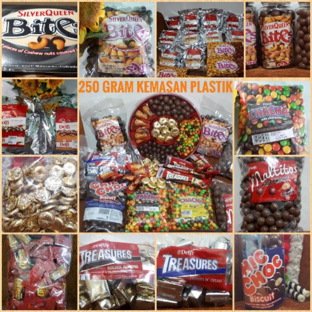 

250 gram chacha kiloan 250g/ coklat delfi kiloan murah 250gram, delfi, treasure, chic choc, maltitos