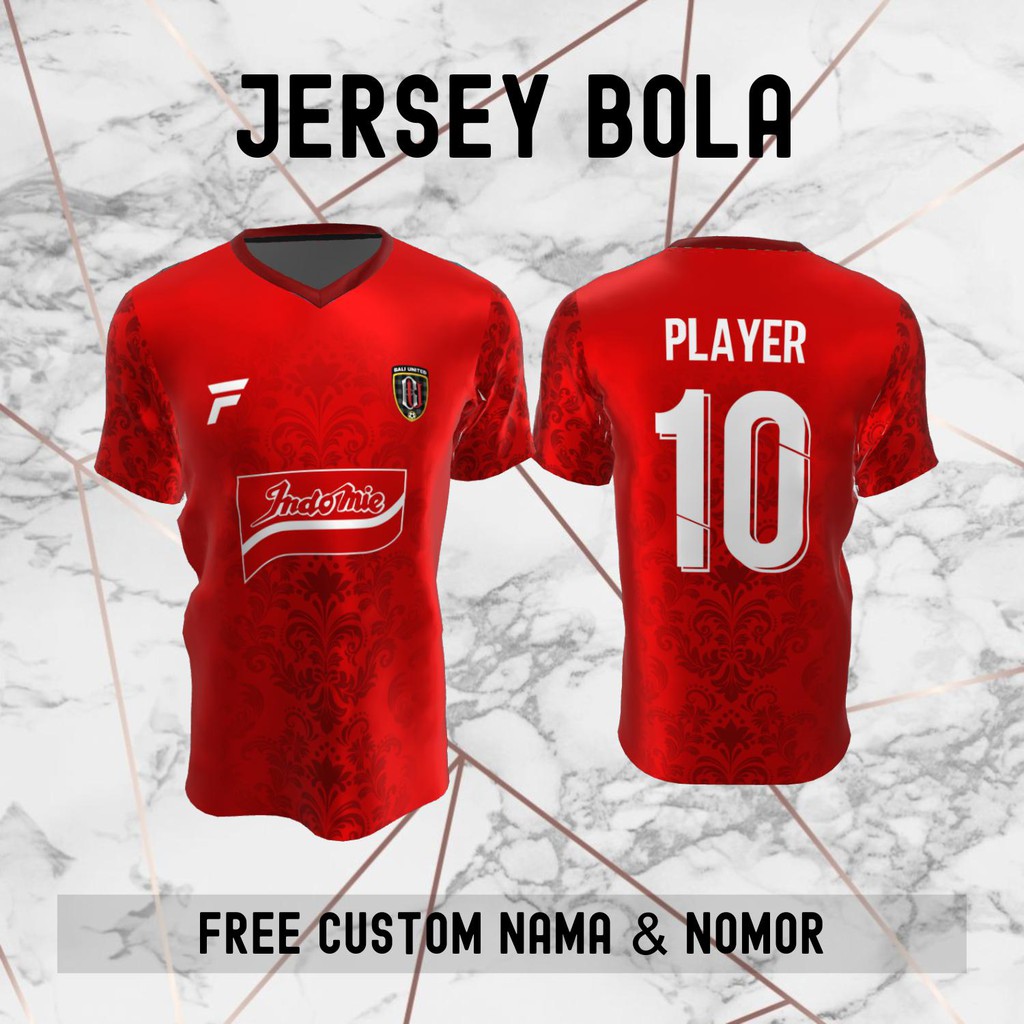 Jersey Batik Bali United Klub Bola Baju Kaos Custom Nama dan Nomor Punggung - 762